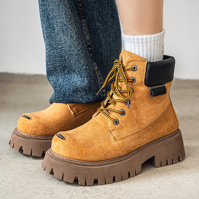 Leather Work Boots - Classic High Top Boots Outdoor Leather