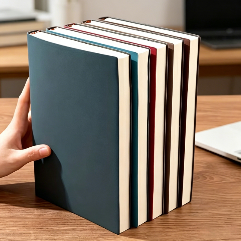 Leather Work Notebook - A5 Soft Leather Notebook with 120