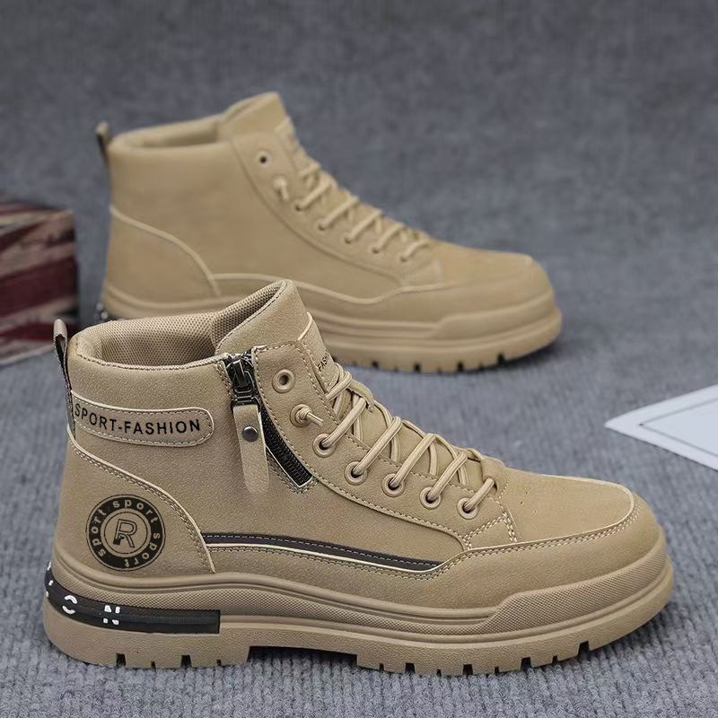 Leather Work Boots - Men Retro High Top Work Boots