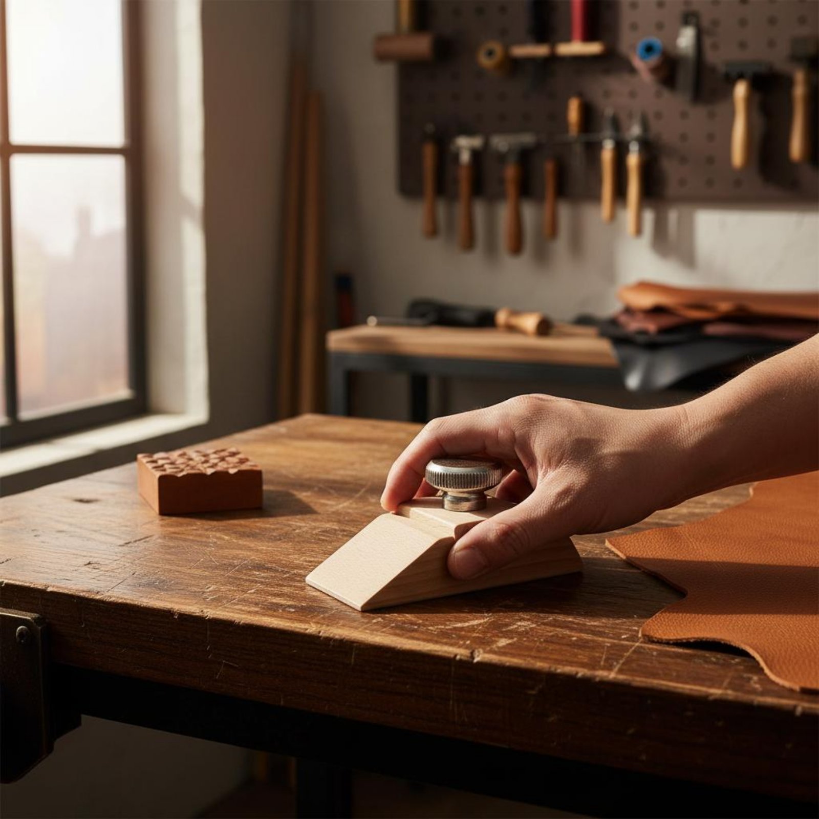 Leatherworker Block - Leather Border Sanding Block Adjustable Clamp