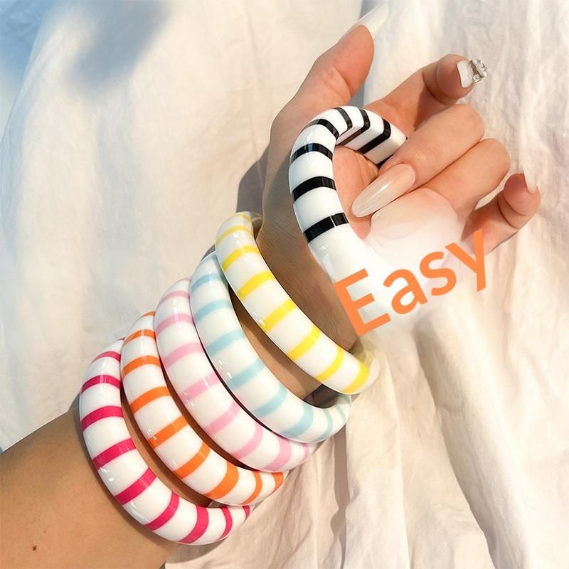Color Block Resin Cuff Bracele - Leatherwork Jewelry review and price