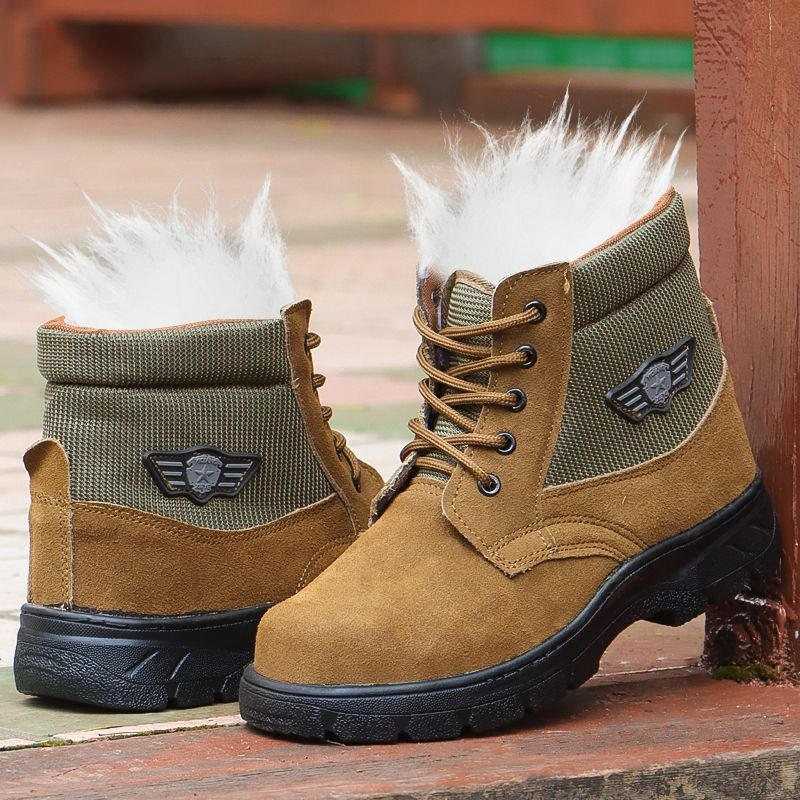 Winter Men Snow Boots Genuine  - Leather Work Boots review and price