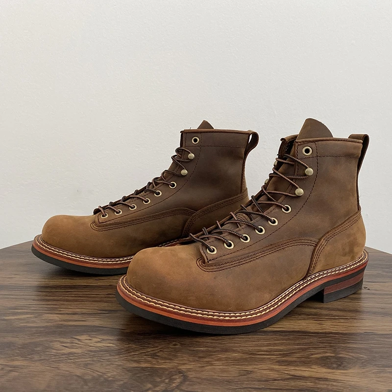 Vintage British Men Ankle Boot - Leather Work Boots review and price