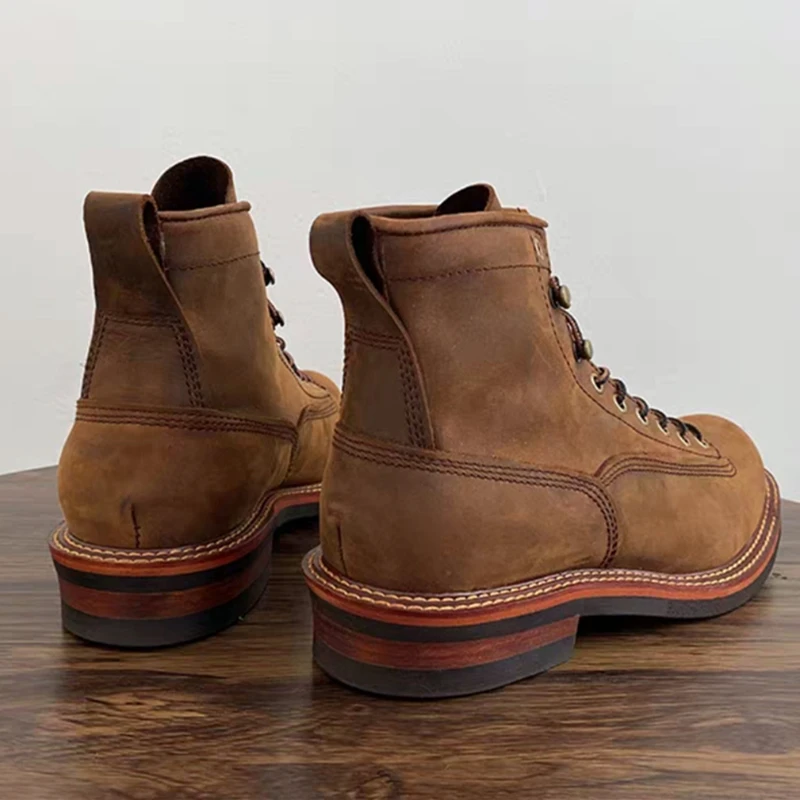 Vintage British Men Ankle Boot - Leather Work Boots review and price