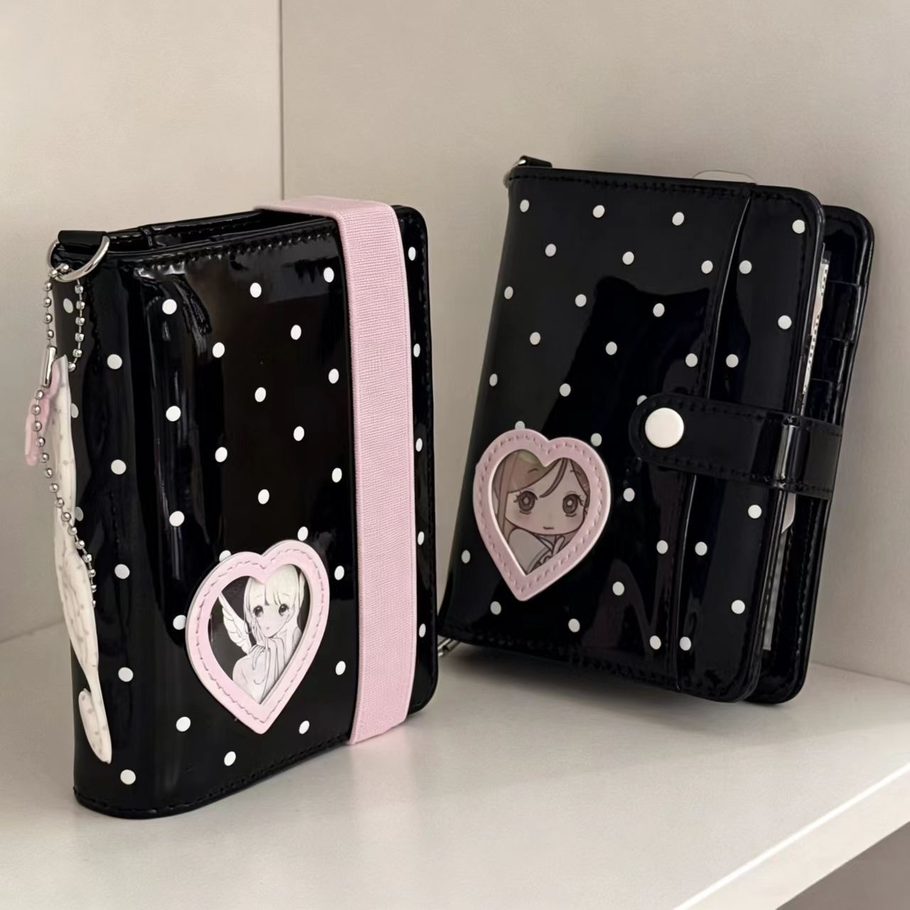 Korean Style Polka Dot Heart M - Leather Work Notebook review and price
