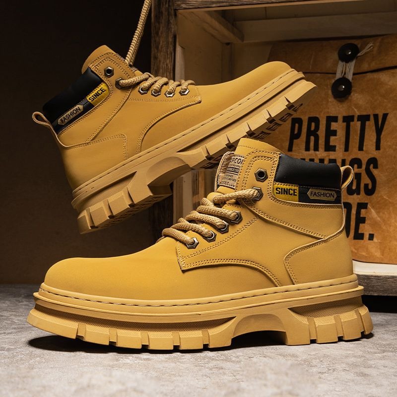 Vintage Men Platform Ankle Boo - Leather Work Boots review and price