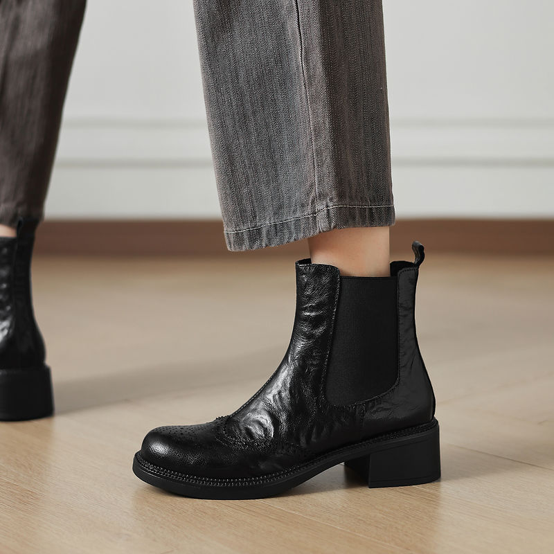 NEW Autumn Boots Women Split L - Leather Work Women Shoes review and price