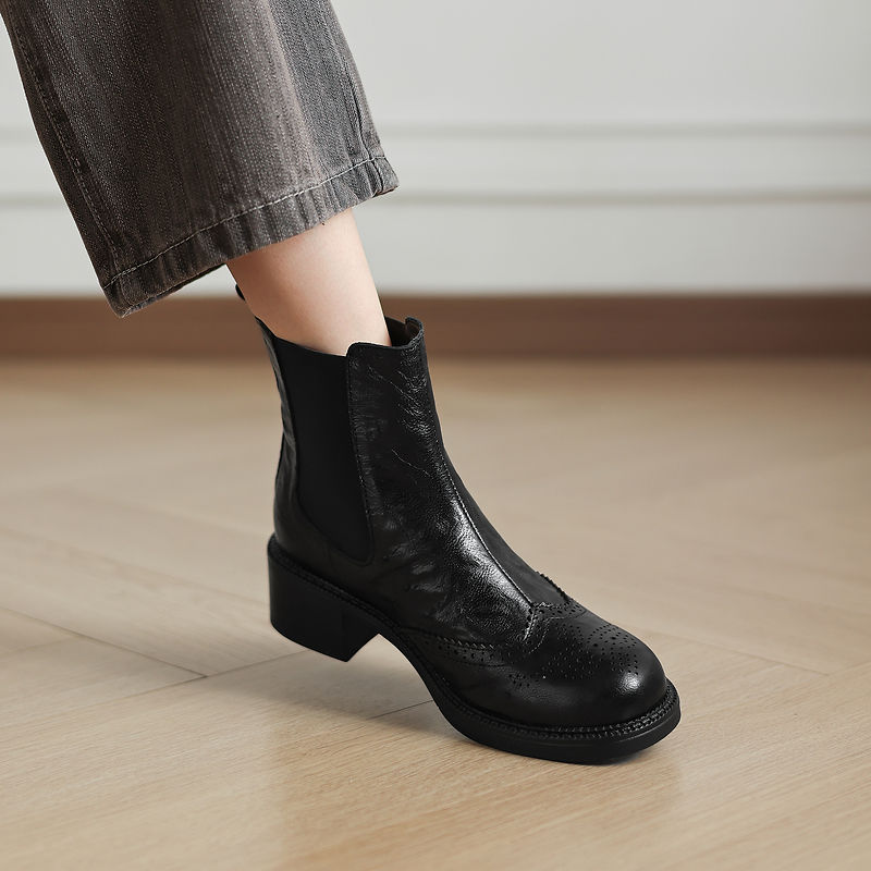 NEW Autumn Boots Women Split L - Leather Work Women Shoes review and price