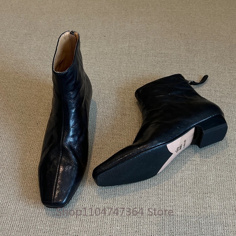 Sheepskin Retro French Square  - Leather Work Women Shoes review and price