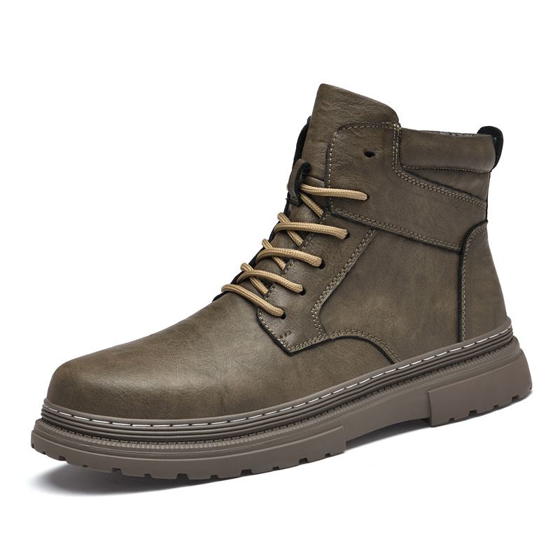 Warm Winter Men Leather Shoes  - Leather Work Boots review and price