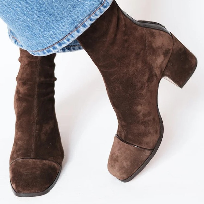 Suede Leather Women's Boots Po - Leather Work Women Shoes review and price