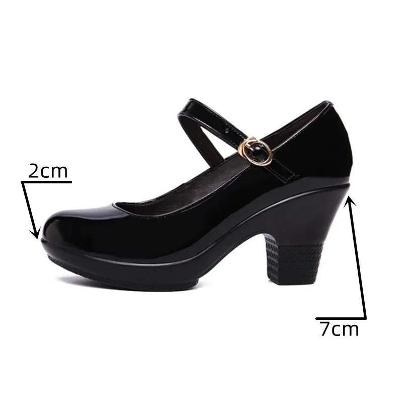 Small Size 32-43 Medium Block  - Leather Work Women Shoes review and price