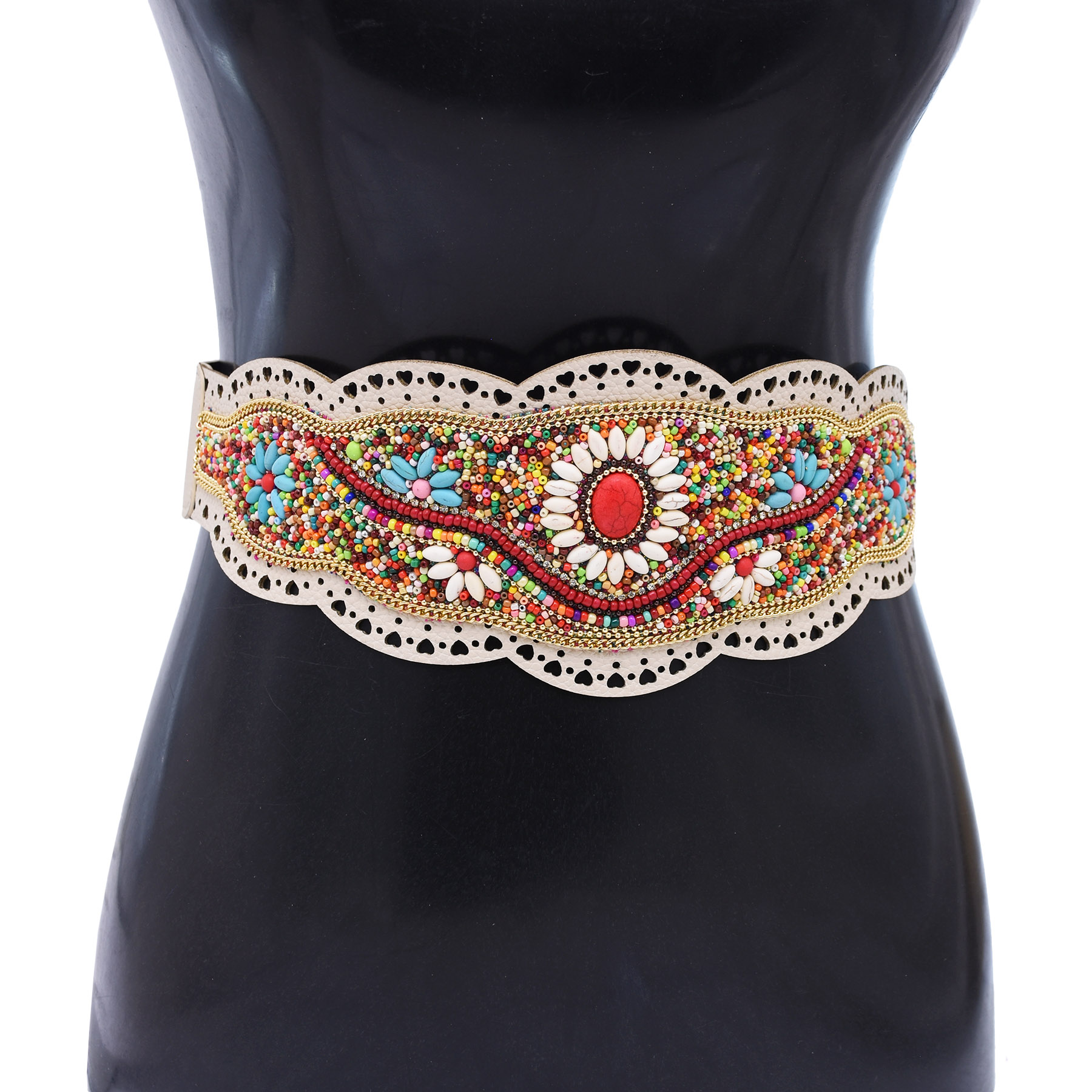 Colorful Rice Beads Waist Belt - Leatherwork Jewelry review and price
