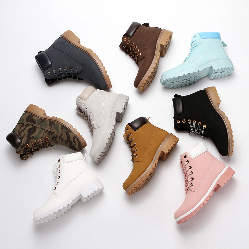 Women's Platform Boots Round T - Leather Work Women Shoes review and price